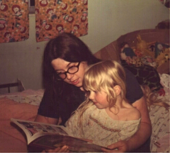 Mom and daughter reading